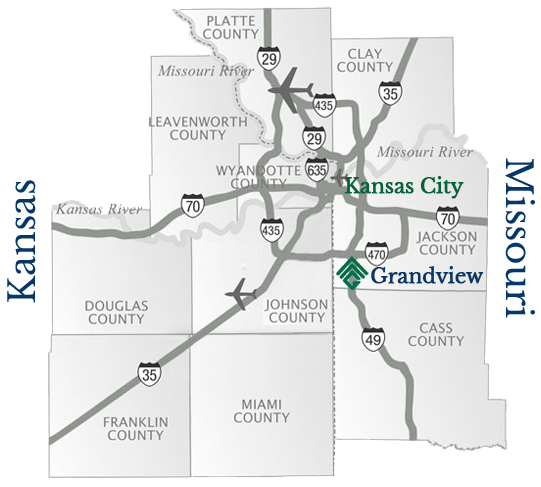 Grandview, Missouri Regional Map